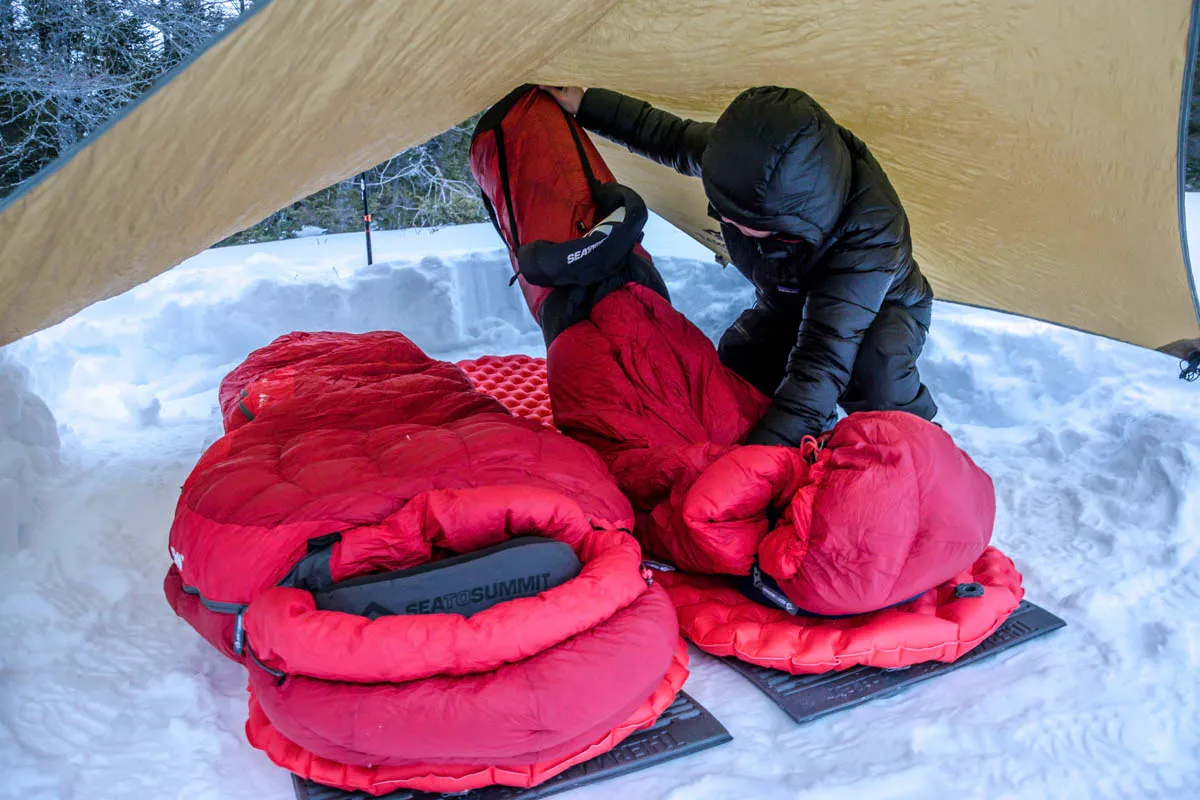 Winter camping with sub zero sleeping bags