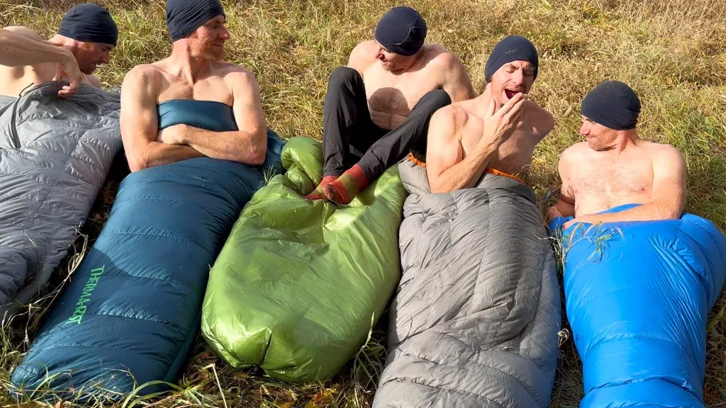 Ultralight winter sleeping bags comparison showing weight and warmth ratios