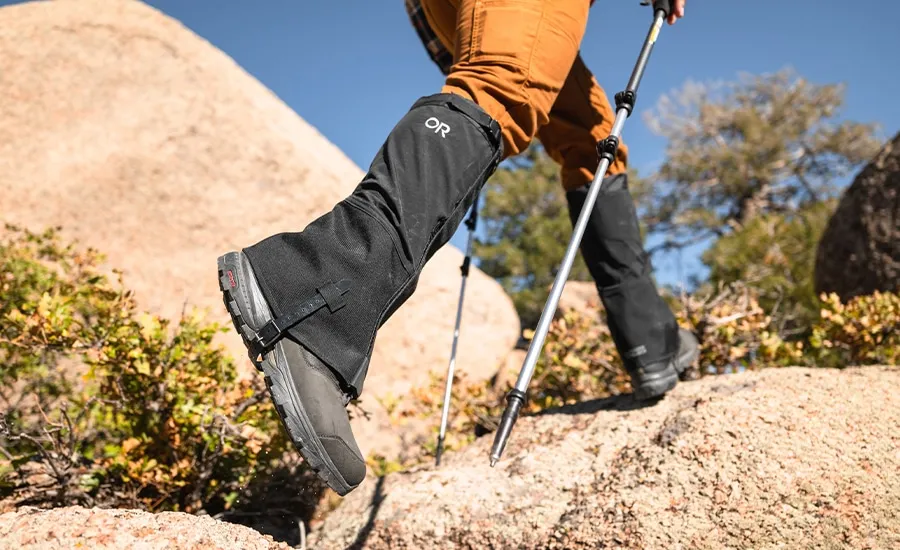Outdoor Research Crocodile Gore-Tex gaiters in snowy mountain conditions